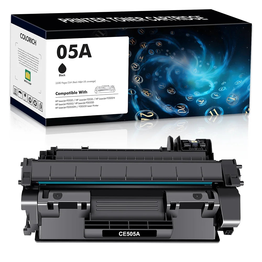 05A CE505A Toner Compatible for HP 05A Toner Cartridge HP CE505A 505A P2035 Toner Cartridge CE505X CE505XD HP 2035N P2055DN 2055DN P2030 P2050 P2055X P2055D Printer Ink | CE505D Black Pack-1