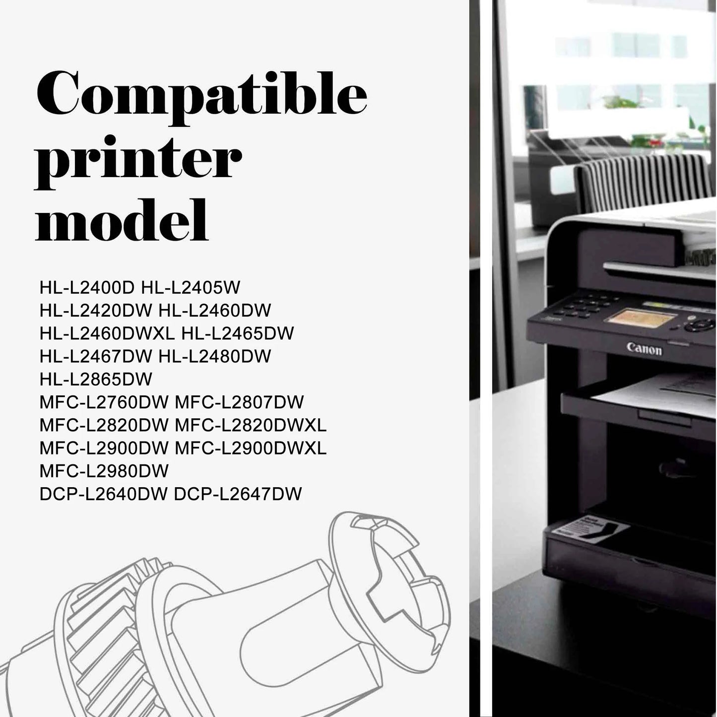 TN830 TN830XL Toner Cartridge Compatible for Brother TN830 TN-830 HL-L2460DW DCP-L2640DW HL-L2405W MFC-L2820DW HL-L2400D Printer Ink Black 2-Pack