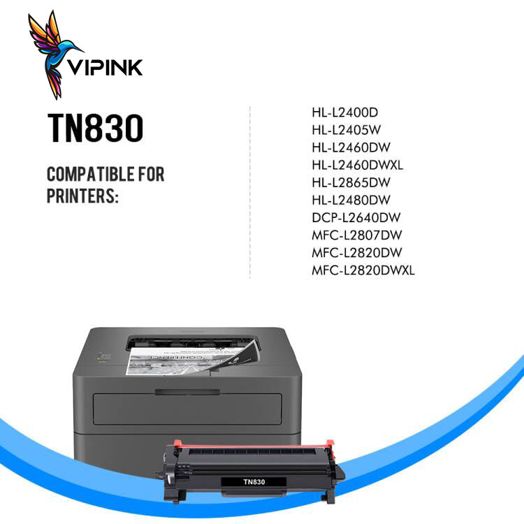 TN830 TN830XL High Yield Toner Cartridge Black 2-Pack Compatible for Brother DCP-L2640DW HL-L2460DW TN830 TN-830 TN830XL HL-L2405W MFC-L2820DW HL-L2400D L2405W L2480DW MFC-L2820DWXL Printer Ink