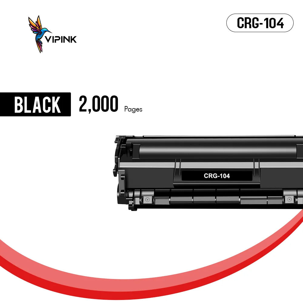 1-Pack 104 Black Toner Cartridge Compatible for Canon 104 CRG 104 CRG104 FAX-L100 MF4370dn D420 Satera MF4110 MF4270 MF4690 LBP2900 FAX-L140 FAXPHONE L90 ImageCLASS MF4150 MF4350d Printer Ink