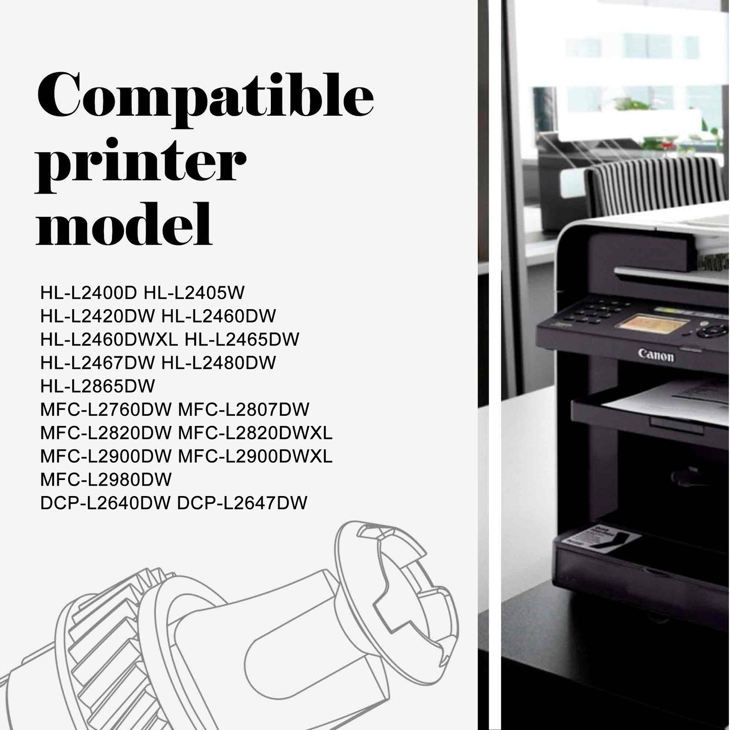 TN830XL TN830 Black High Yield Toner Cartridge Compatible for Brother TN830XL TN830 TN-830 HL-L2460DW HL-L2405W DCP-L2640DW MFC-L2820DW HL-L2400D L2405W L2480DW MFC-L2820DWXL Printer Ink 2-Pack