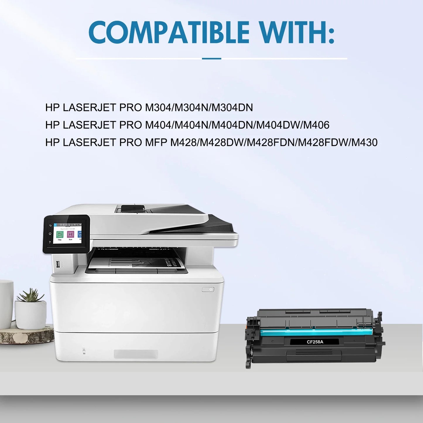 58A Toner Cartridges with Chip Compatible for HP 58A CF258A 58X CF258X Laserjet M404n M404dn M404dw N406dn MFP M428fdw M428fdn M428dw M404 M428 M430f Printer (Black, 4 Pack)