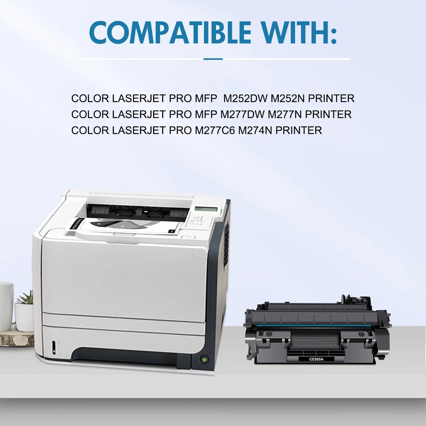 05A Toner Cartridges Black Compatible for HP 05A 05X CE505A CE505X P2055 Laserjet P2035 P2035N P2055DN 2055DN 2035N P2030 P2050 P2055D P2055X 2055D 2055X Printer Ink Pack-2
