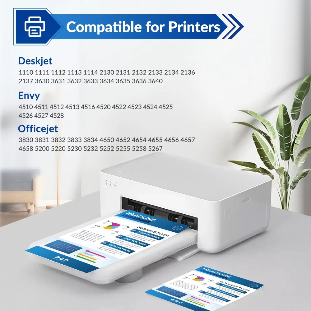 63xl Ink Cartridge for 63 Ink Cartridges Black and Tri-Color for Officejet 3830 4650 5255 5258 4655 5252 Envy 4520 4512 Printer (2 Pack)