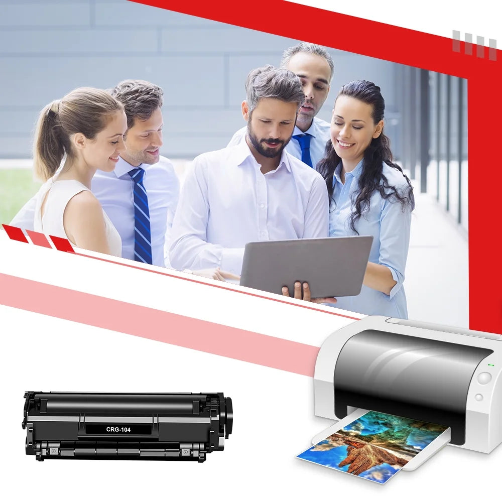 1-Pack 104 Black Toner Cartridge Compatible for Canon 104 CRG 104 CRG104 FAX-L100 MF4370dn D420 Satera MF4110 MF4270 MF4690 LBP2900 FAX-L140 FAXPHONE L90 ImageCLASS MF4150 MF4350d Printer Ink