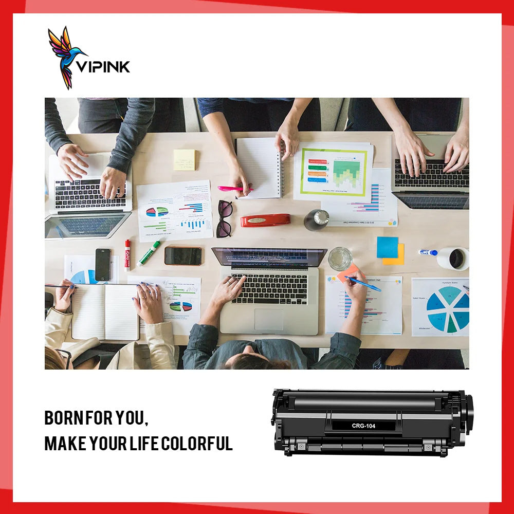 1-Pack 104 Black Toner Cartridge Compatible for Canon 104 CRG 104 CRG104 FAX-L100 MF4370dn D420 Satera MF4110 MF4270 MF4690 LBP2900 FAX-L140 FAXPHONE L90 ImageCLASS MF4150 MF4350d Printer Ink