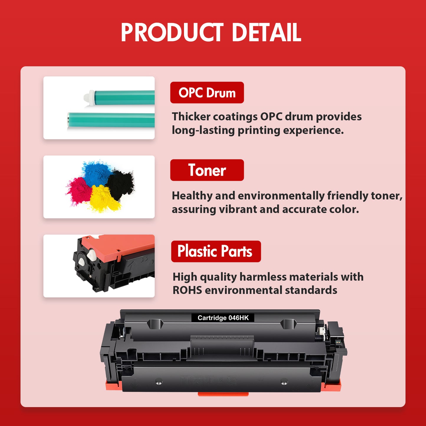 046H Toner Cartridges 046 Compatible for Canon 046H CRG 046 for ImageCLASS MF731Cdw MF733Cdw MF735Cdw LBP654Cdw Printer Ink 4-Pack (Black Cyan Magenta Yellow)