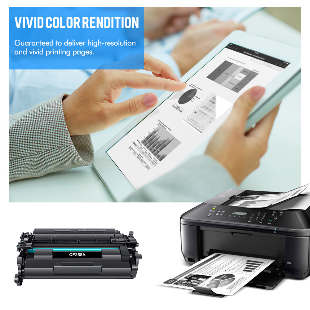 58A Black Toner Cartridge With Chip Compatible for HP 58A CF258A 58X CF258X Laserjet Pro M404n M404dn M404dw MFP M428fdw M428fdn M428dw M428 M404dw M428dw M404 M428 M406 M430 Printer Ink 2-Pack