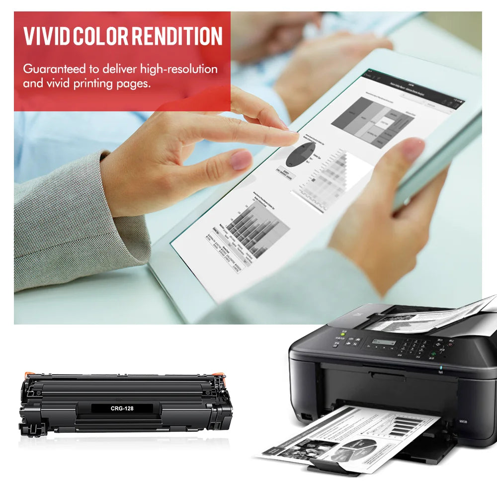 128 Black Toner Cartridges Compatible for Canon 128 CRG128 CRG 128 FaxPhone L100 ImageCLASS D530 D550 MF4450 MF4550 MF4570dw MF4770n FaxPhone L190 L100 Printer Ink Black 4-Pack
