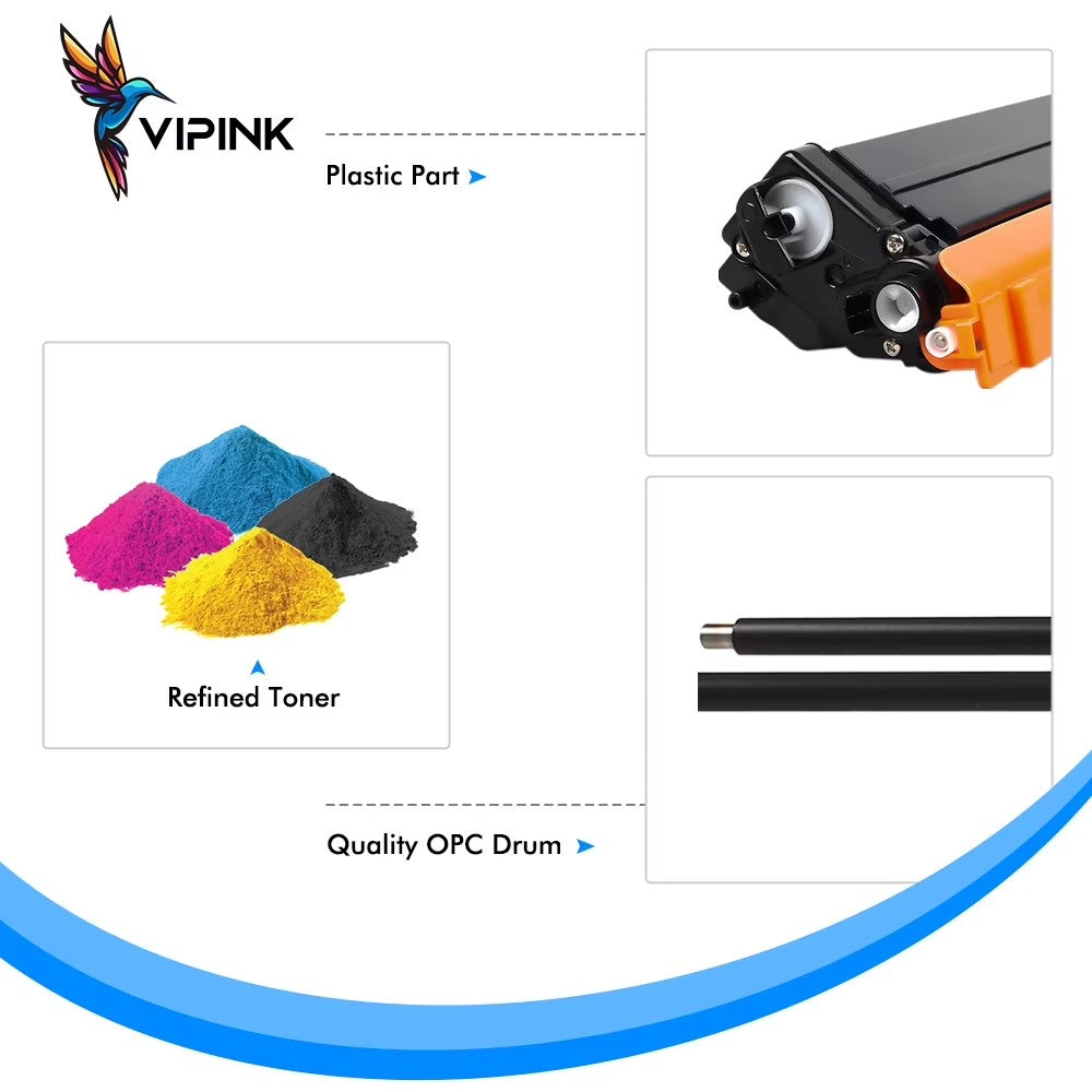 VIPink TN433 TN431 Toner Cartridge Compatible for Brother TN 433 TN-433BK Toner High Yield (Black, 2-Pack)