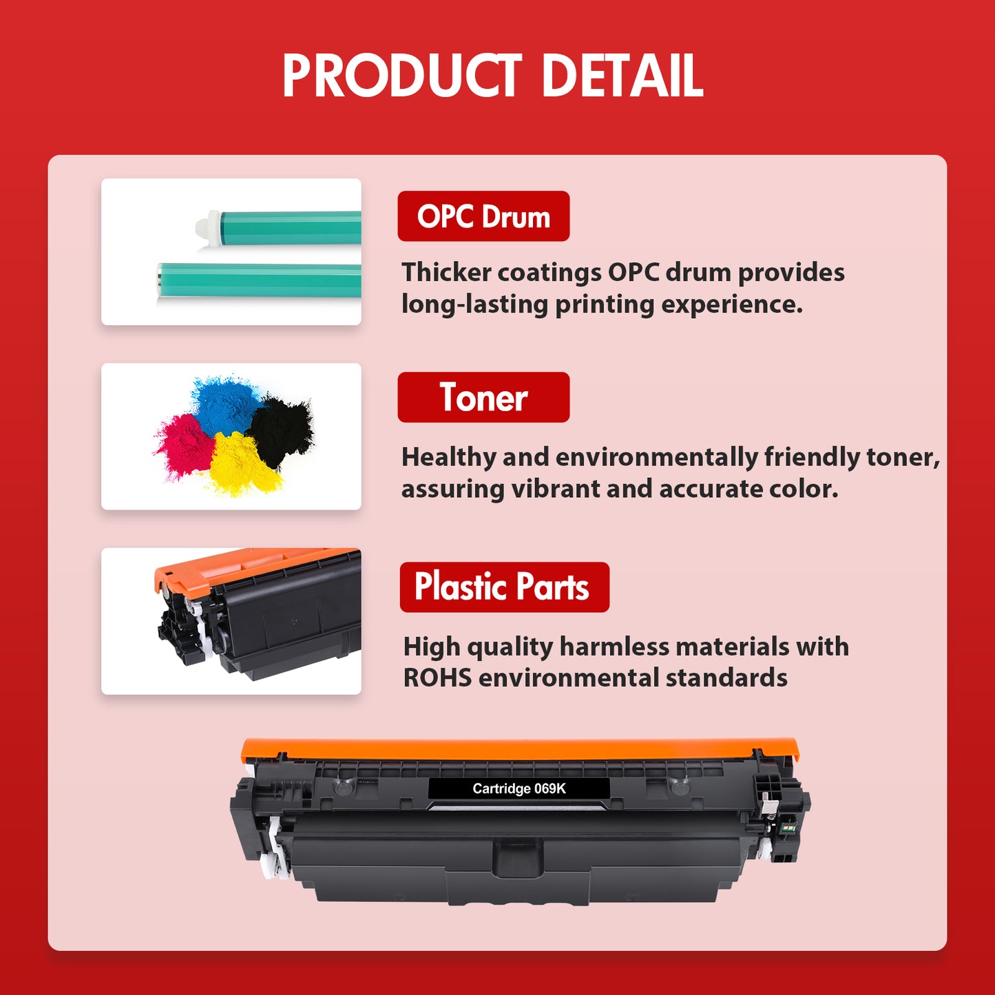 Vipink 069 069H Toner Cartridge Compatible for Canon 069 069H Toner Cartridge Set Canon imageCLASS MF753Cdw MF751Cdw LBP674Cdw LBP673Cdw Printer (Black Cyan Magenta Yellow)