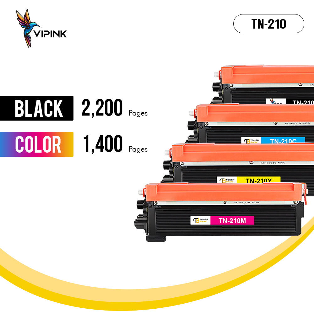 TN210 Toner Cartridge TN-210 Compatible for Brother TN210 TN-210BK/C/M/Y TN210BK for MFC-9010CN MFC-9120CW MFC-9320CW MFC-9125CN MFC-9325CW Printer Ink (4-Pack)