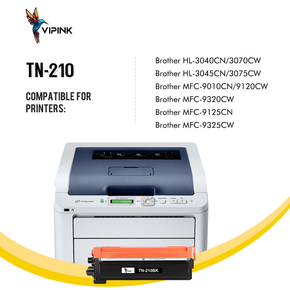 TN210 Toner Cartridge TN-210 Compatible for Brother TN210 TN-210BK/C/M/Y TN210BK for MFC-9010CN MFC-9120CW MFC-9320CW MFC-9125CN MFC-9325CW Printer Ink (4-Pack)