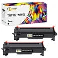 Toner Bank TN760 TN730 Toner Cartridge Compatible for Brother TN760 TN-760 TN730 TN-730 DCP-L2550DW MFC-L2710DW MFC-L2717DW HL-L2350DW MFC-L2690DW MFC-L 2750DW HL-L2370DW Printer (Black, 2-Pack)