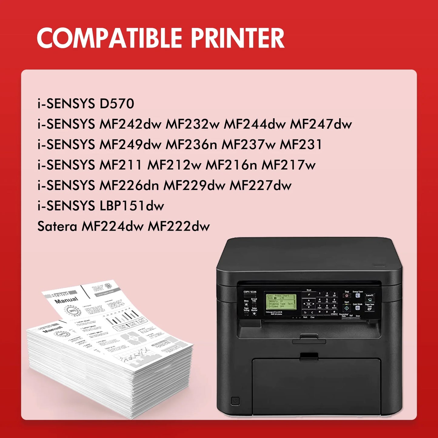 137 Black Toner Cartridge Compatible for Canon Cartridge 137 CGR-137 CRG137 imageCLASS D570 MF242dw MF232w MF236n MF244dw MF247dw MF227dw MF220 MF230 MF240 MF210 Series Printer Ink (2-Pack)