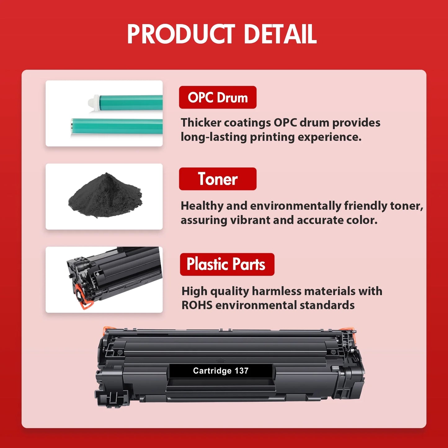 137 Toner Cartridge 5-Pack Compatible for Canon Cartridge 137 CRG 137 imageCLASS MF232w MF242dw D570 MF236n MF244dw MF247dw MF227dw MF220 MF230 MF240 MF210 series Laser Printer (Black)