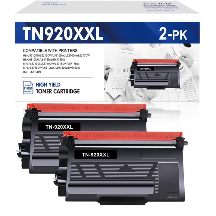 TN920XXL Toner Cartridge Compatible for Brother TN-920XXL HL-L5210DN L6210DW L6217DW L6310DW L6415DW EX415DW DCP-L5510DN MFC-L5710DN L5715DW L5717DW L5915DW Printers (Black 2-Pack)