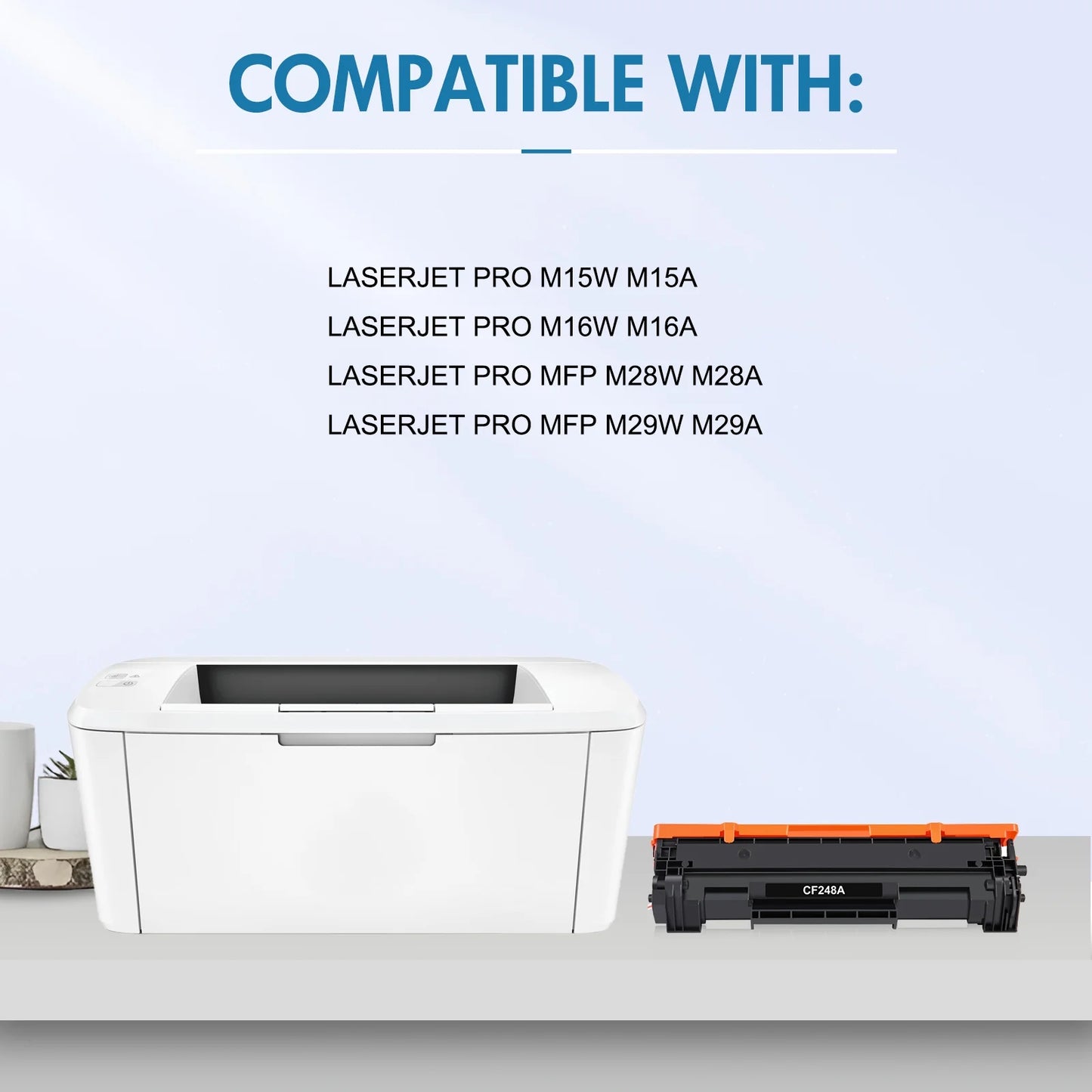 48A Toner Cartridge Compatible for HP 48A CF248A Laserjet Pro M15w MFP M29w M28w M15a M28a M29a M16w M16a M15 M29 M28 Printer Ink (Black, 2-Pack)