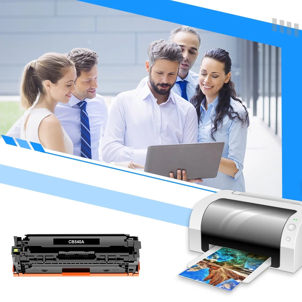 125A Toner Cartridges Compatible for HP 125A 125 A CB540A HP Color Laserjet MFP CP1518ni CM1312nfi CP1215 CM1312 MFP CP1515n CP1518 CP1515 Series Pritner BK/C/Y/M 4PK