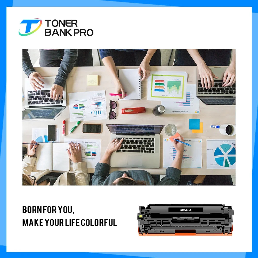 125A Toner Cartridges Compatible for HP 125A 125 A CB540A HP Color Laserjet MFP CP1518ni CM1312nfi CP1215 CM1312 MFP CP1515n CP1518 CP1515 Series Pritner BK/C/Y/M 4PK