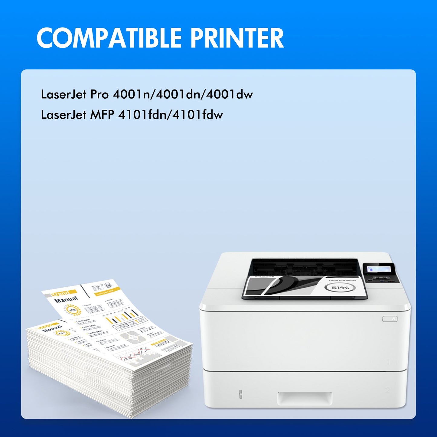 148A 148X Toner Cartridge with Chip Compatible for HP W1480A 148A W1480X Laserjet Pro 4001dn MFP 4101fdw 4101fdn 4001n 4001dn 4001dw Black 2-Pack