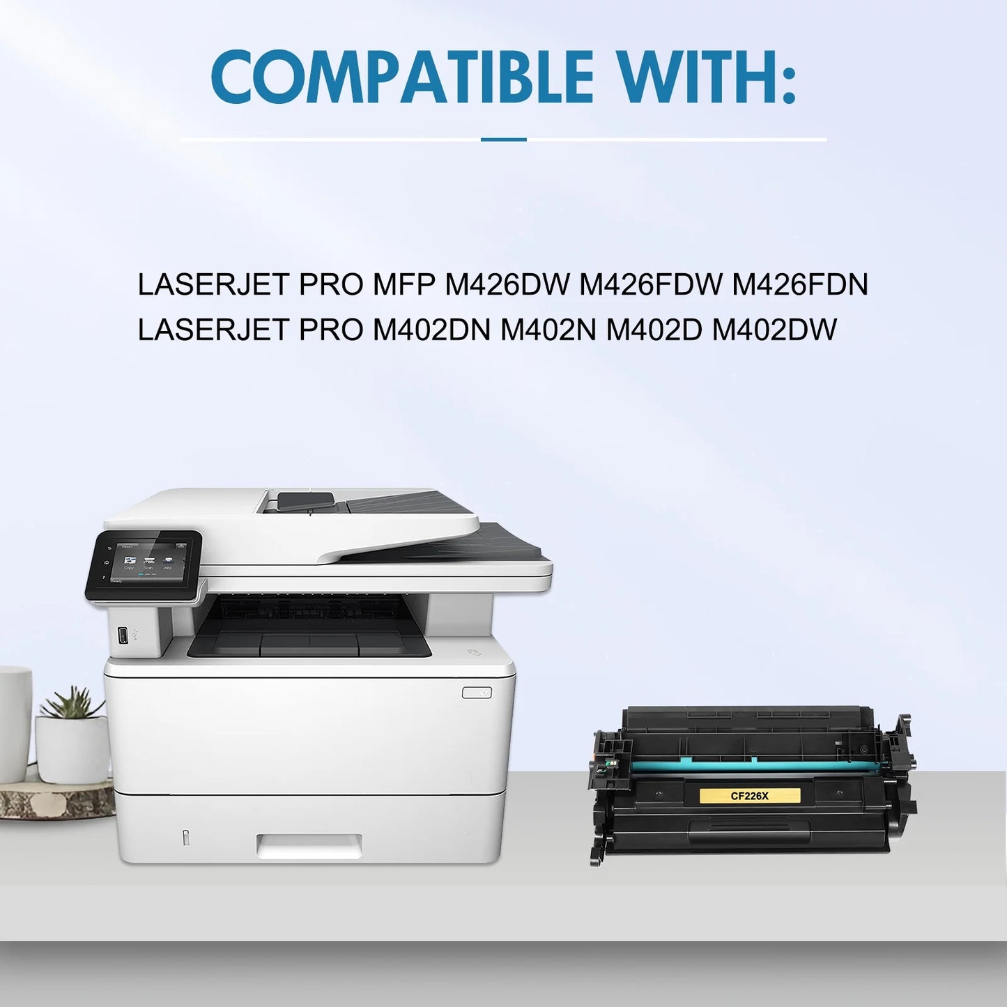 26X CF226X Toner Cartidge 2-Pack High Yield Compatible for HP 26X CF226X 26A CF226A Laserjet Pro M402n M402dn M402dw MFP M426fdw M426fdn M426dw M402 M426 CF226XC Printer Black Ink