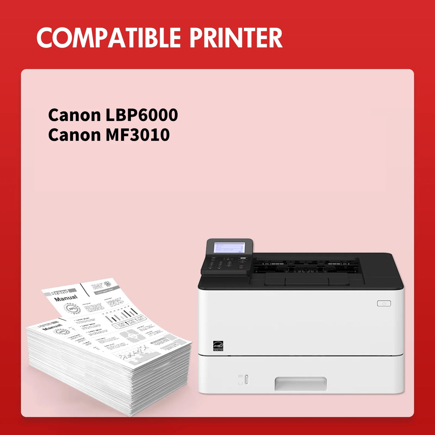 125 CRG-125 Black Toner Cartridge Compatible for Canon Cartridge 125 CRG125 used for Canon Imageclass mf3010 lbp6000 Printer Ink (5-Pack, 3484b001)