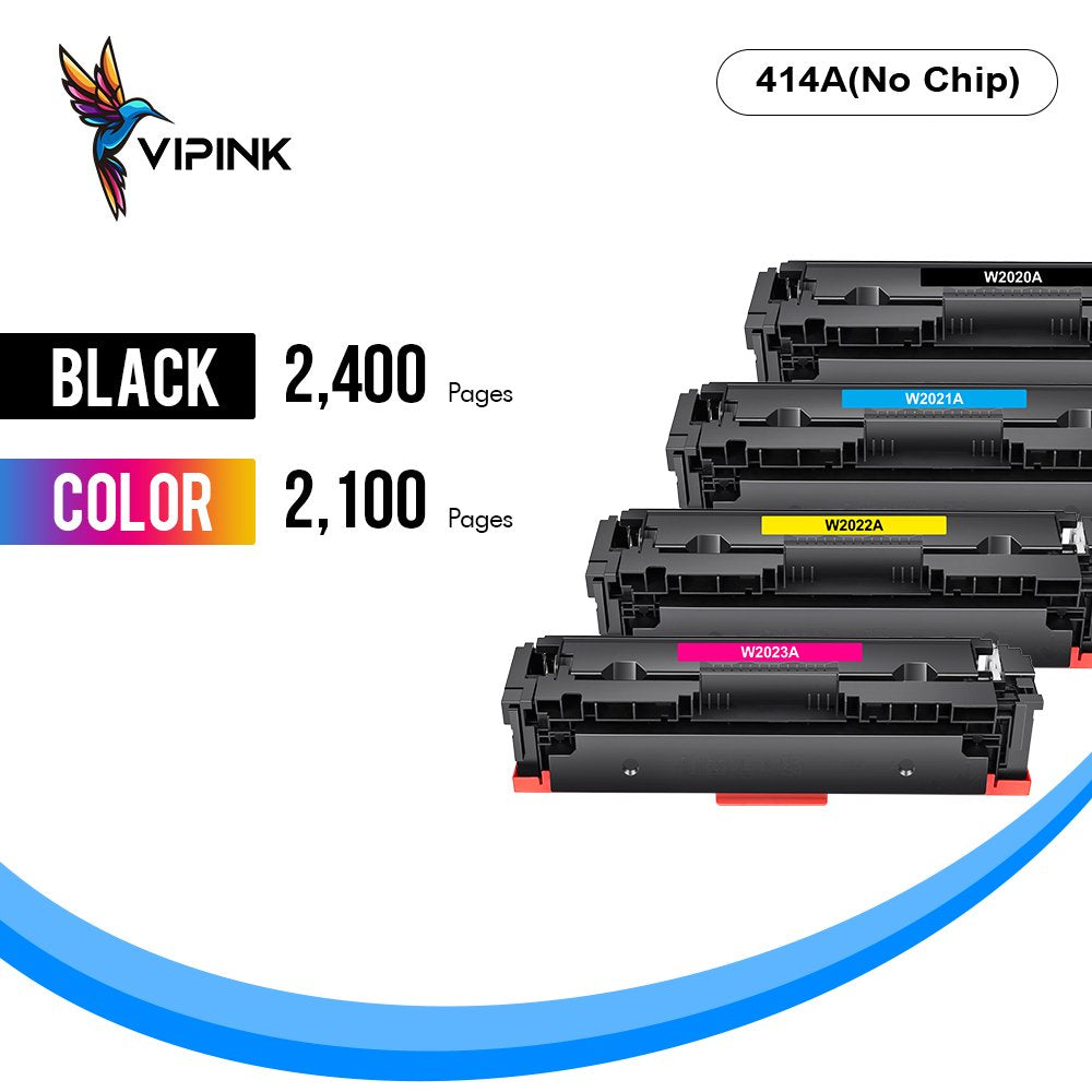 5-Pack 414A Toner Cartridge with Chip Compatible for HP W2020A 414A W2020X 414X Laserjet Pro MFP M479fdw M454dw M479fdn M454dn M479 Laser Printer Ink, 2x Black, Cyan, Magenta, Yellow
