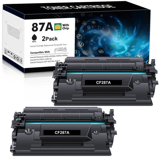 87A Toner Cartridge Compatible for HP 87A CF287A 87X CF287X LaserJet Enterprise M506 M506dn M506n M506x Pro M501 M501dn M527 M527dn Printer Ink (Black, 2-Pack)