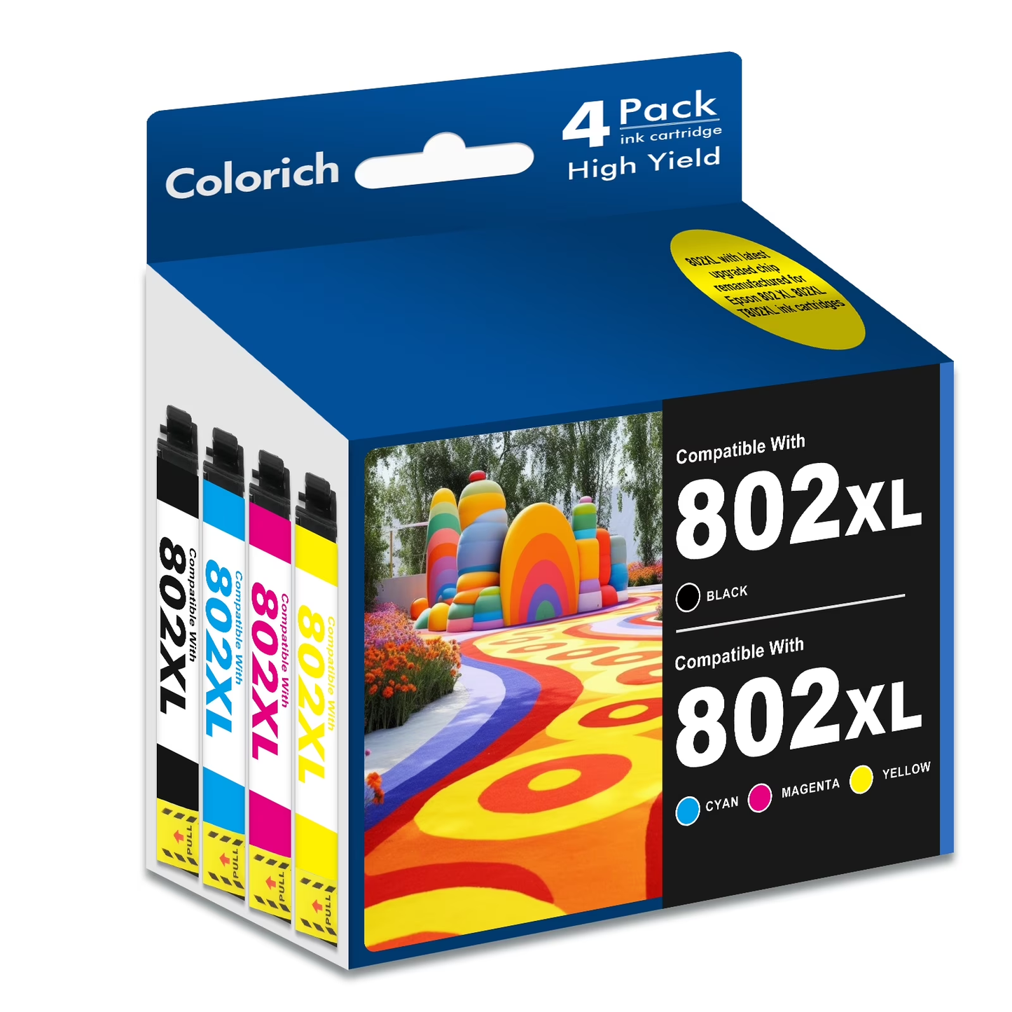 802XL Ink Cartridge Compatible for Epson 802 T802 T802XL WF-4740 WF-4720 WF-4730 Printer Pack of 4