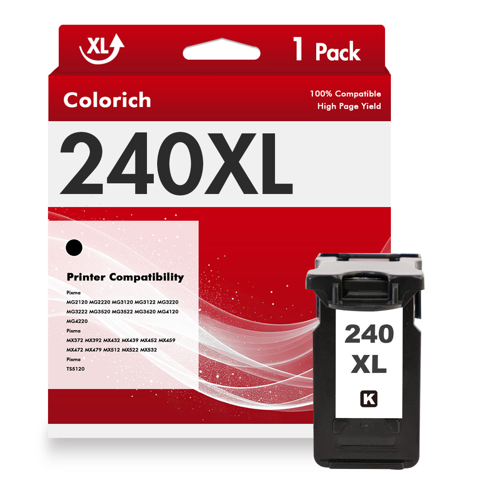 240 240XL Ink Cartridge Compatible for Canon 240XL for PIXMA MG3620 TS5120 MG3520 MG3220 MG2120 MG4220 MX392 MX452 MX522 Printer PG 240xl (1 Pack Black)