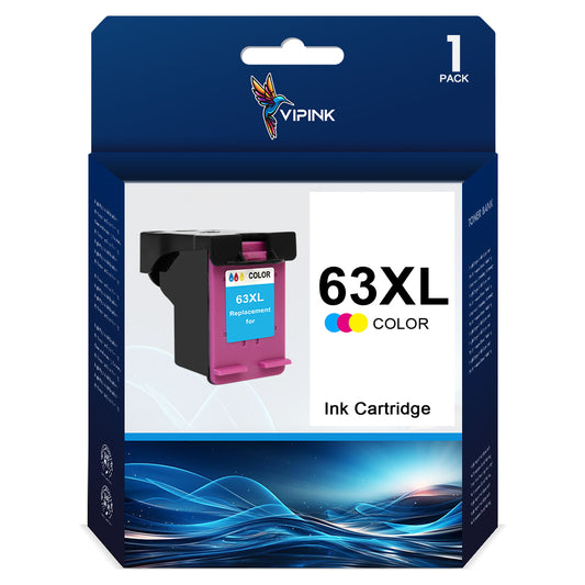 Tri-color 63XL Ink Cartridge 63XL 63 Ink Cartridges for Officejet 3830 4650 5255 3832 Envy 4520 4512 4516 Deskjet 1112 3630 3634 3639 2132 Ink Printer (1 Tri-color)