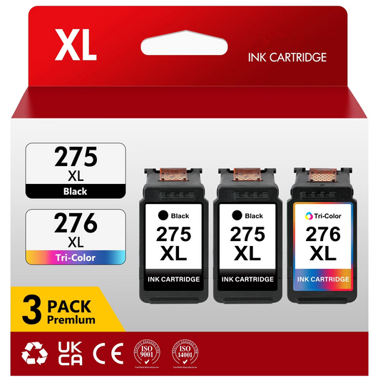 275XL 276XL Ink Cartridges Compatible for Canon Ink 275 and 276 for Pixma TS3522 TS3520 Pixma TS3500 TR4722 Pixma TR4720 TR4700 2Black, 1Tri-Color