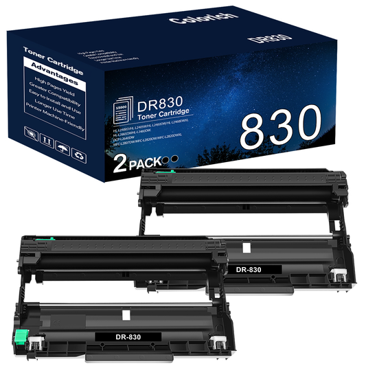 DR830 Drum Unit 2 Pack Black Compatible Replacement for Brother DR-830 DR 830 to Use with HL-L2405W DCP-L2640DW HL-L2460DW HL-L2460DWL HL-L2460DW HL-L2480DW Printer (NOT Toner)