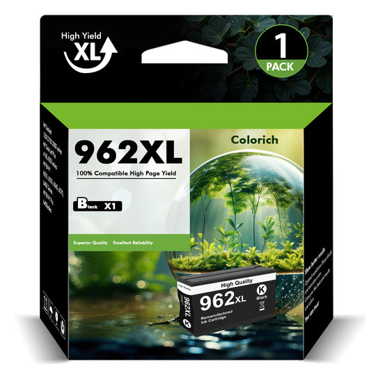 962XL Black Ink Cartridge Compatible for HP 962XL Printer Ink Work for OfficeJet Pro 9010 9015 9016 9018 9019 9020 9025 9012e 9015e 9022e 9025e
