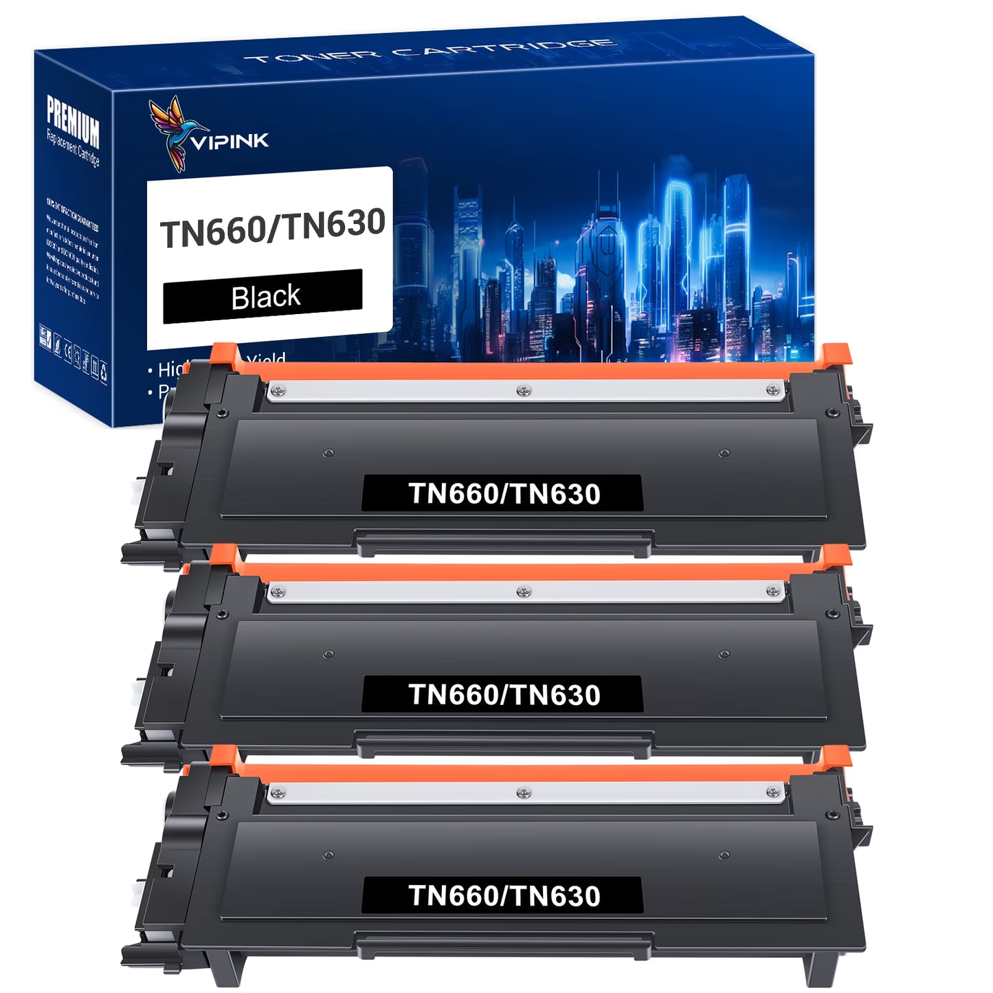 VIPink TN660 TN630 Toner Cartridge Compatible for Brother TN-660 TN660 TN630 TN-630 Use with HL-L2300D HL-L2380DW HL-L2320D HL-L2340DW MFC-L2700DW MFC-L2740DW DCP-L2540DW Printer (Black, 3-Pack)