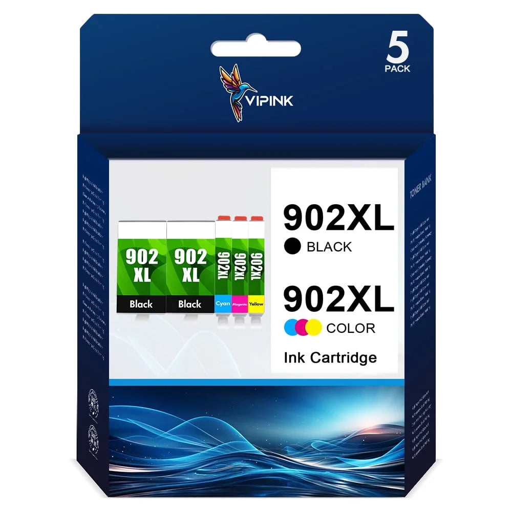 902 Ink Cartridge 902 XL Replacement for HP 902XL Ink Cartridges Combo Pack, for HP 902 Ink Cartridges Compatible with Officejet 6978 6968 6962 6958 Printer (5 Pack)