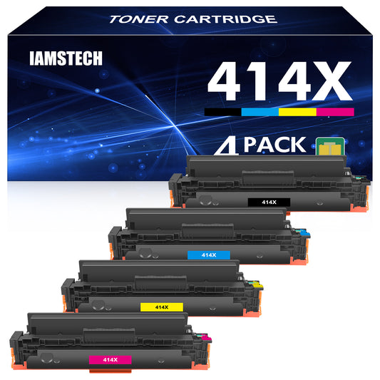 414X Toner Cartridges 4-Pack High Yield with Chip Compatible for 414X 414A Color LaserJet Pro MFP M479 M479fdw M479fdn M454 M454dn M454dw Enterprise MFP M480f (Black, Cyan, Magenta, Yellow)