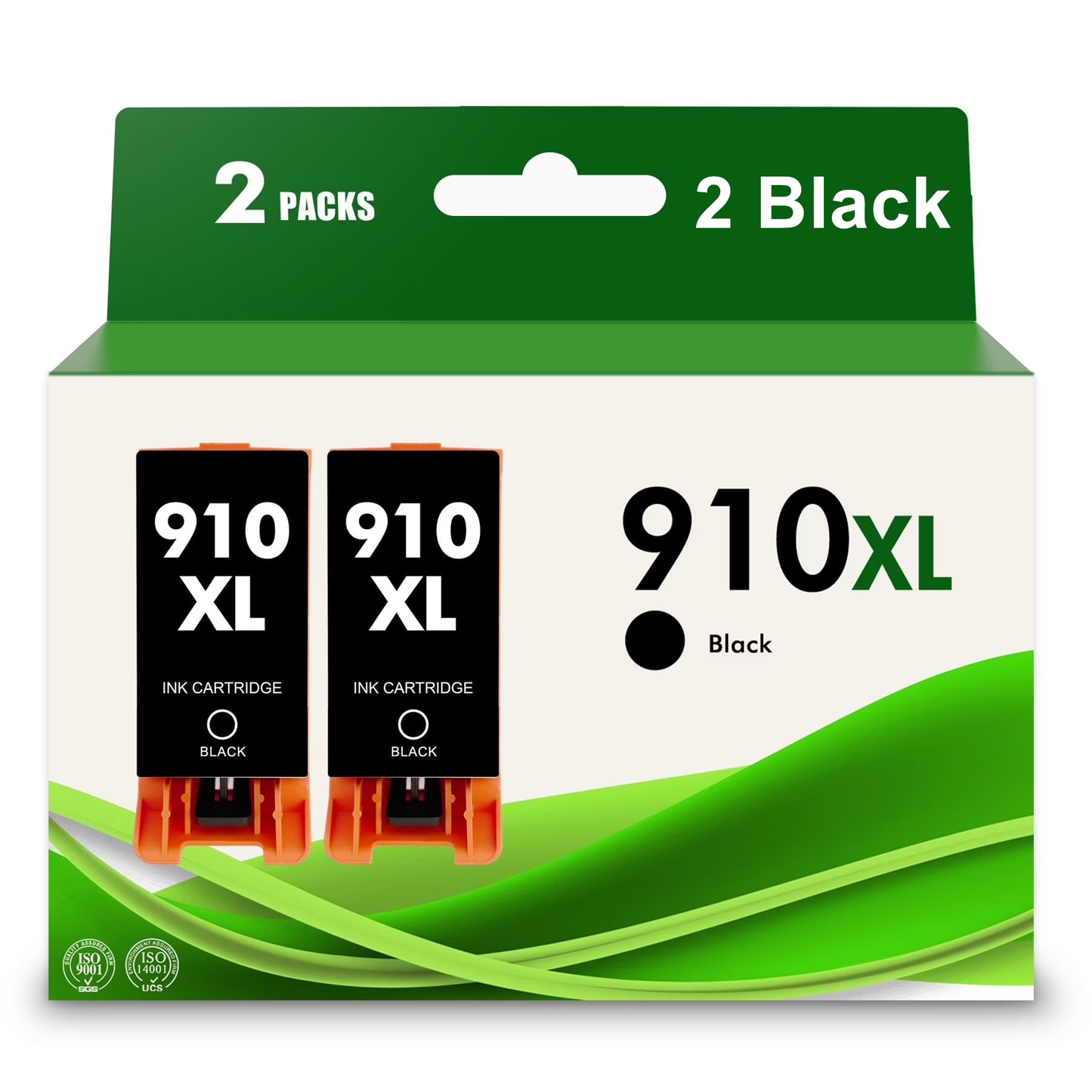 910XL Ink Cartridge Black Compatible for HP 910XL 910 for OfficeJet 8022 8010 8012 OfficeJet Pro 8035 8020 8028 Printer Ink High Capactiy,2-Pack