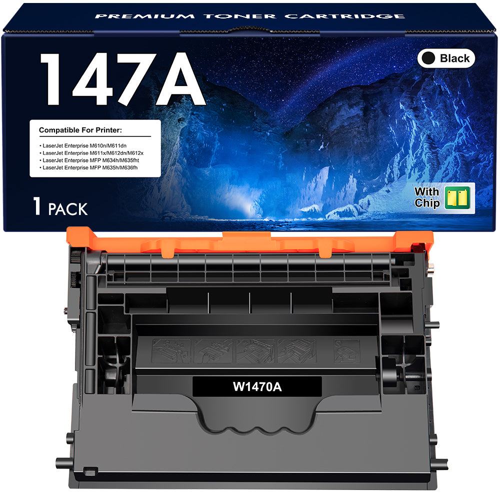 147A Toner Cartridge With Chip Compatible for HP 147A 147X W1470A W1470X LaserJet Enterprise M610n M611dn M611x M612dn M612x MFP M634h M635fht M635h M636fh M610 M611 M612 Printer Ink (Black 1-Pack)