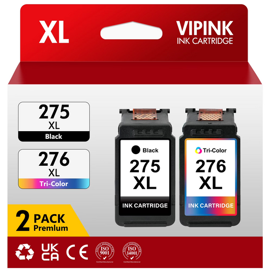 275XL 276XL Ink Cartridge 2 Pack Compatible for Canon PG-275XL CL-276XL for Pixma TS3522 TS3520 TS3500 TR4722 TR4720 TR4700 Printer