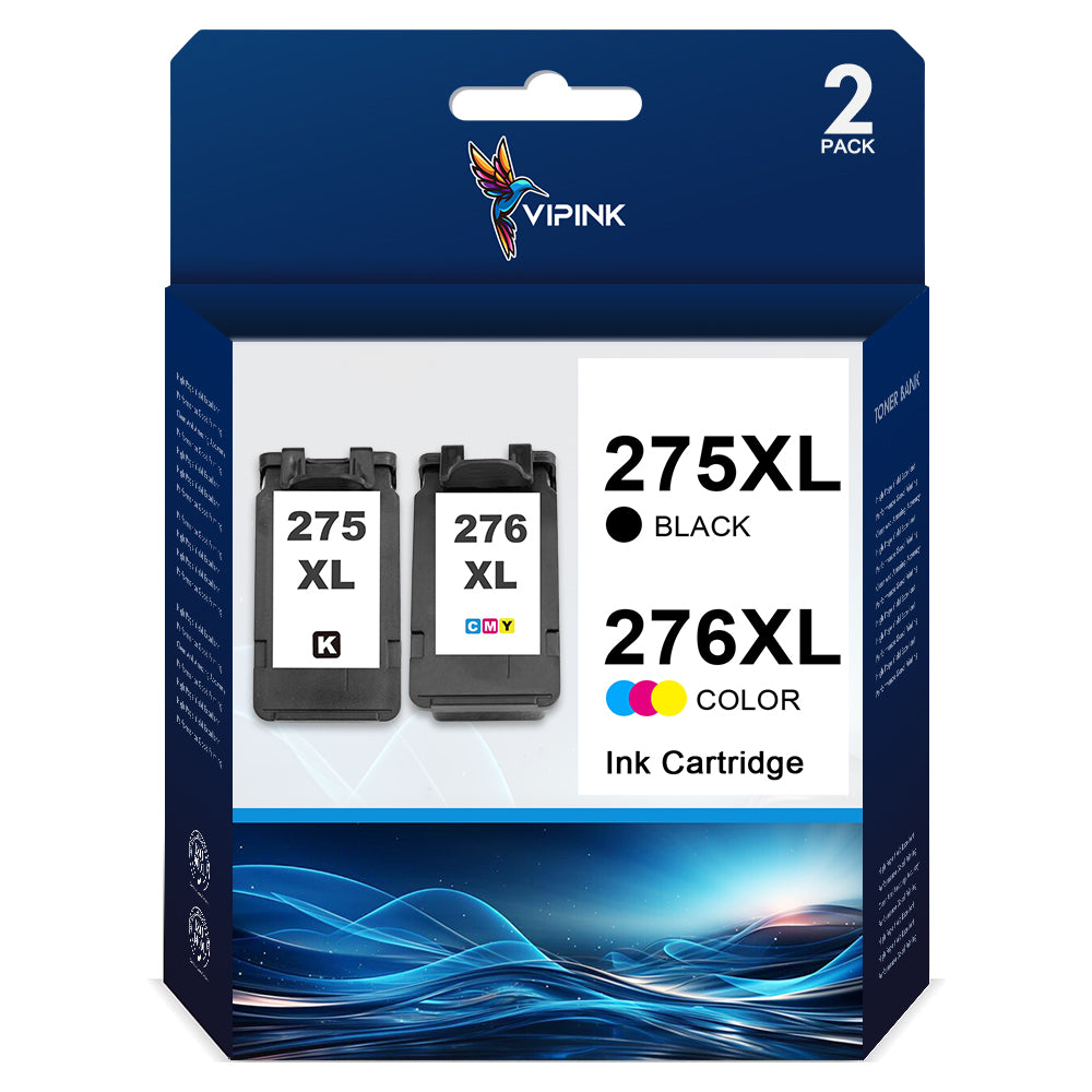 VIPink 275XL 276XL Ink Cartridge Compatible for Canon 275XL 276XL PG275XL CL276XL for Pixma TS3522 TS3520 TS3500 TR4722 TR4720 TR4700 Printer (2 Pack)