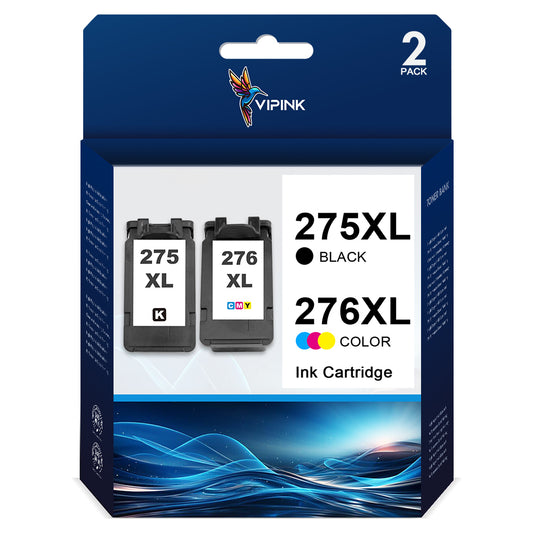 VIPink 275XL 276XL Ink Cartridge Compatible for Canon 275XL 276XL PG275XL CL276XL for Pixma TS3522 TS3520 TS3500 TR4722 TR4720 TR4700 Printer (2 Pack)