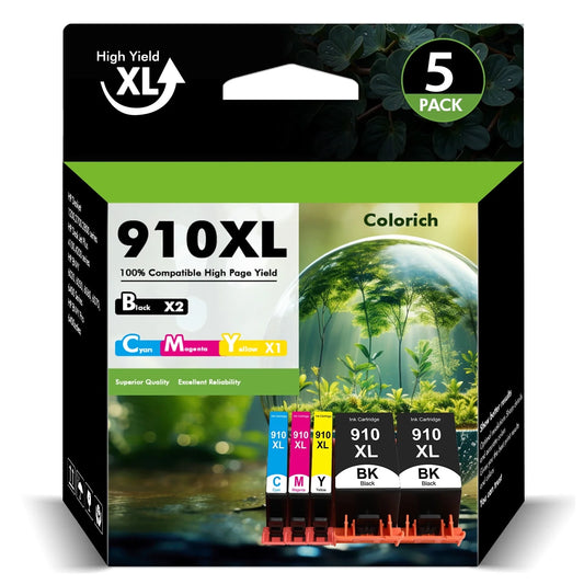 910XL Ink Cartridge Set Compatible for HP 910XL 910 XL Officejet Pro 8012 8013 8015 8022 8025 8028 8035 8012e 8015e 8022e 8025e 8028e 8034e 8035e Printer 2*Black/Cyan/Magenta/Yellow