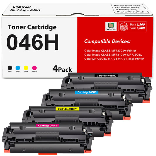 046H Toner Cartridges 046 Compatible for Canon 046H CRG 046 for ImageCLASS MF731Cdw MF733Cdw MF735Cdw LBP654Cdw Printer Ink 4-Pack (Black Cyan Magenta Yellow)