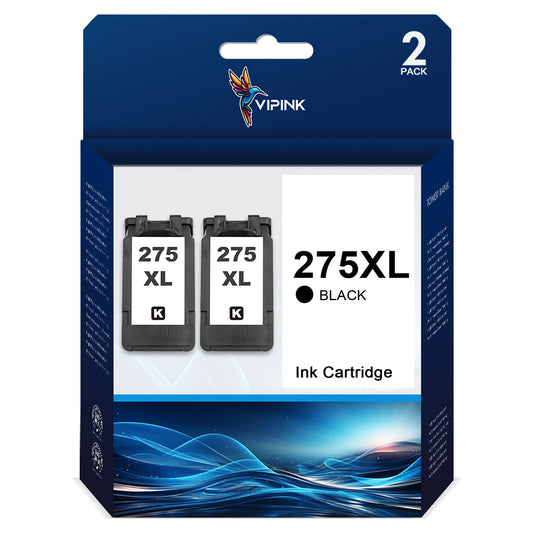 VIPink 275XL Ink Cartridge Compatible for Canon 275XL PG275 Ink Cartridge for Pixma TS3522 TS3520 TS3500 TR4722 TR4720 TR4700 (2 Black)