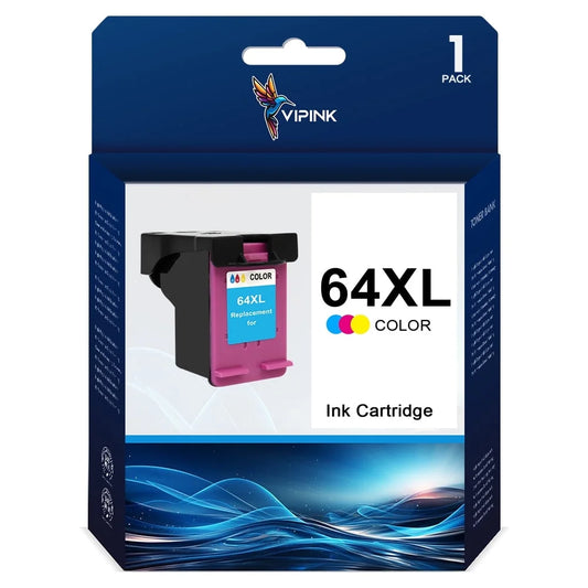 VIPink 64XL Ink Cartridge Compatible for HP 64XL Envy Photo 7855 7155 6255 6230 6252 6258 7120 6220 7130 7132 7158 7164 7820 7830 7858 7864 7800 Printer (1*Tri-Color)
