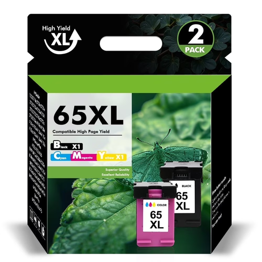 65XL Ink Cartridge Compatible for 65 XL Ink Cartridge Combo Pack for DeskJet 3755 3772 Envy 5055 5052 Printer Ink 65 2 Pack