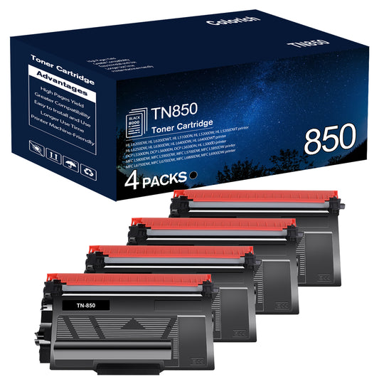TN850 High Yield Toner Cartridge Compatible TN820 TN850 for Brother TN850 TN 850 TN-850 TN 820 TN-820 MFC-L5700DW L5850DW HL-L6200DW MFC-L5700DW MFC-L5900DW HL-L5200DW Printer Ink (Black, 4-Pack)