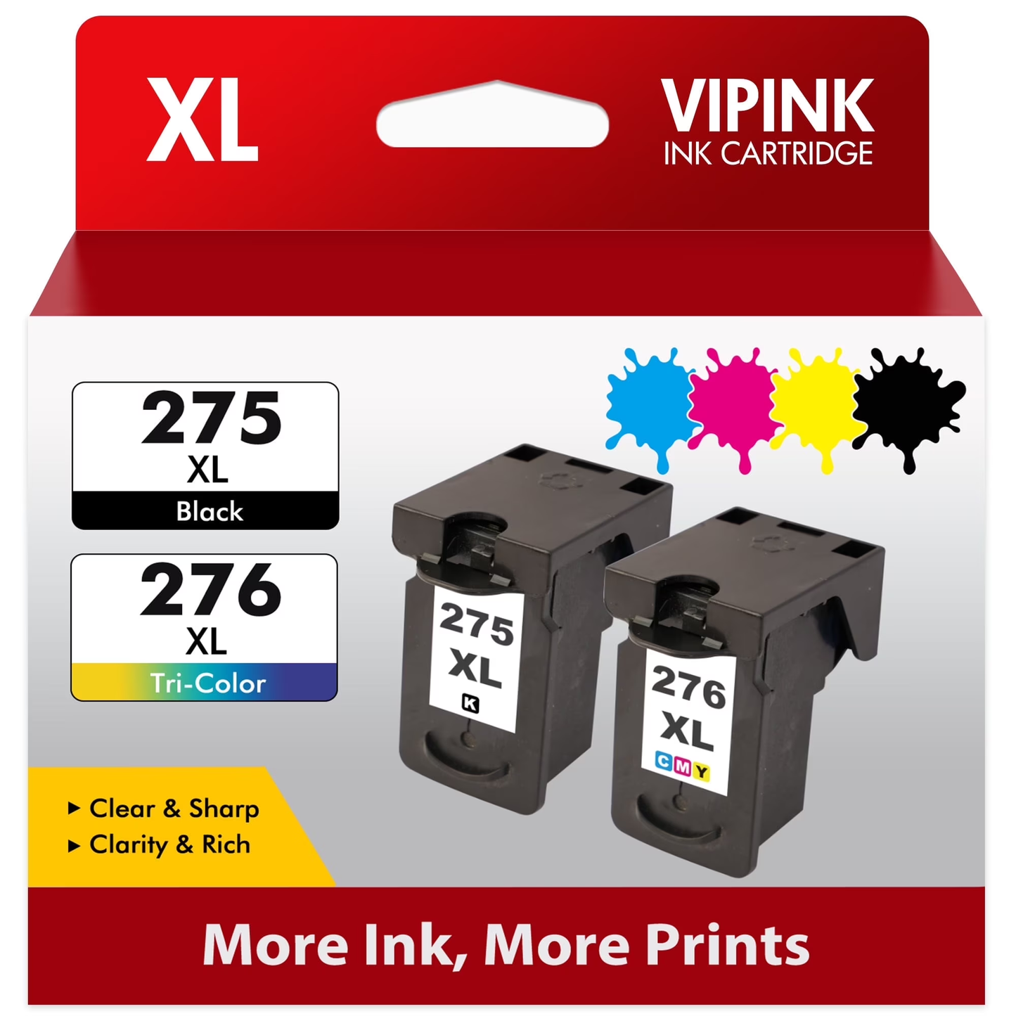 275XL Ink Cartridges Compatible for Canon Ink 275 and 276 for Pixma TS3522 TS3520 TS3500 TR4722 TR4720 TR4700 (Black, Tri-Color)